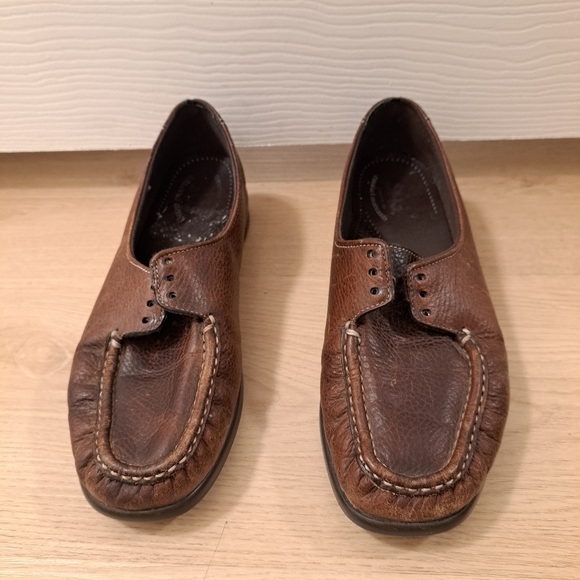 SAS Tripad Comfort Leather Preppy Lace Up Moccasin Arch Support Loafer Sz 7.5 - Picture 2 of 8